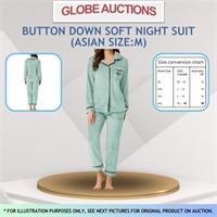 NEW BUTTON DOWN SOFT NIGHT SUIT(ASIAN SIZE:M)