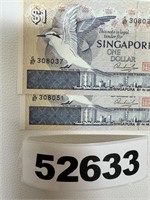 1976 Singapore 1 Dollar Notes, Perfect Condition,