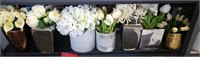 7 Asstd Faux Flower Arrangements in Vases/Panters