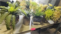 7 Faux Flower Arrangements in Glass Planter/Vases