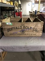 BUFFALO BOLT CO. WOOD BOX, 16 X 26 X 10" TALL