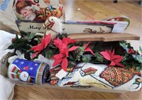 Lot of Vintage Christmas Items - Tree Skirts,