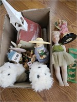 Collectibles box Lot - Porcelain Doll, Figurines,