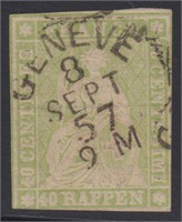 Switzerland Stamps #29 Used fresh silk thread issu