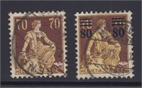 Switzerland Stamps #141, 189 Used lovely duo with