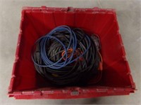 Tote full of extension cords