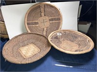 3 HAND WOVEN BASKETS FROM UGANDA