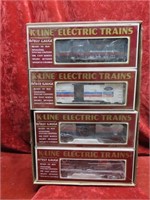 (4)K-Line Advertising box cars & tankers. New.