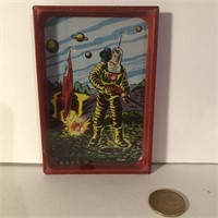 SPACE THEME TIN DEXTERITY GAME 3.5"X5"