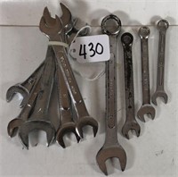 9 Metric Wrenches 5 Open Ended & 4 Combination-
