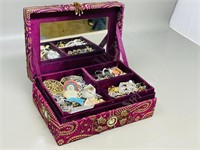 small decorated box w/ jewelry