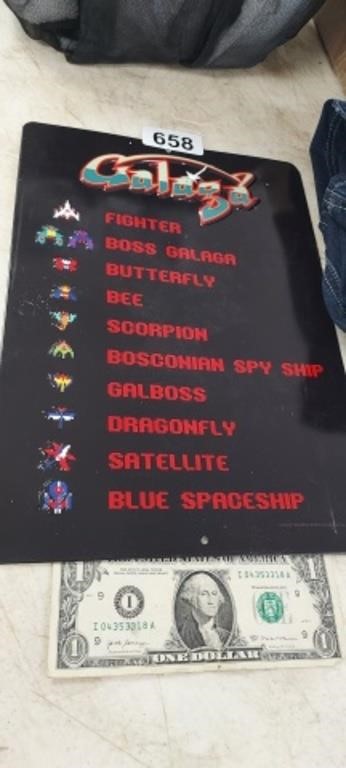 GALAGA METAL SIGN