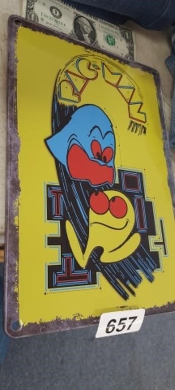 PAC MAN METAL SIGN