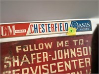 32 x 5” L & M Chesterfield, cigarette metal sign
