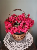 Basket with faux flowers