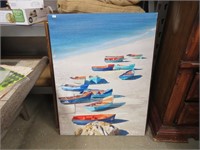 Canvas Picture of Boats on Beach