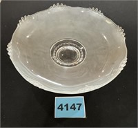 Clear & Frosted Glass Serving Dish, 12"x4" Tall