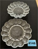 Egg Serving Platters, Glass, 11" Diameter