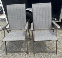 Folding metal and mesh chairs