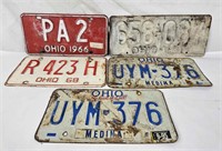 Lot Of Vintage Ohio License Plates