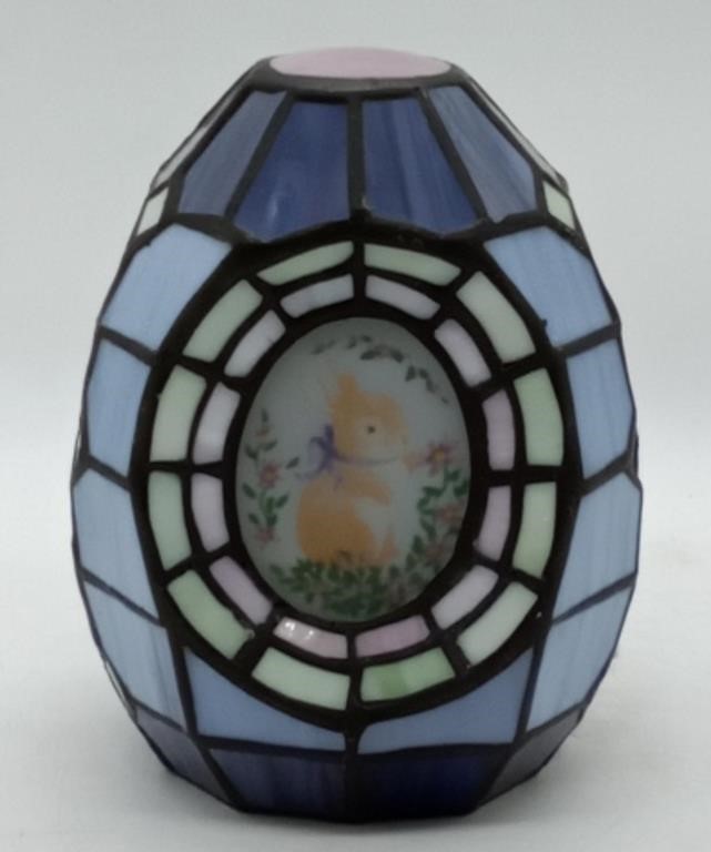 (SR) Cheyenne Stained Slag Glass Purple Easter Egg