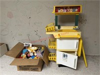 VTG Toy Kitchen Set W/ Assorted Toys