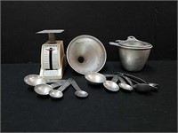 Vintage Scale and Aluminum Items.