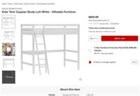 B6425  Hillsdale Furniture Kids Twin Loft White
