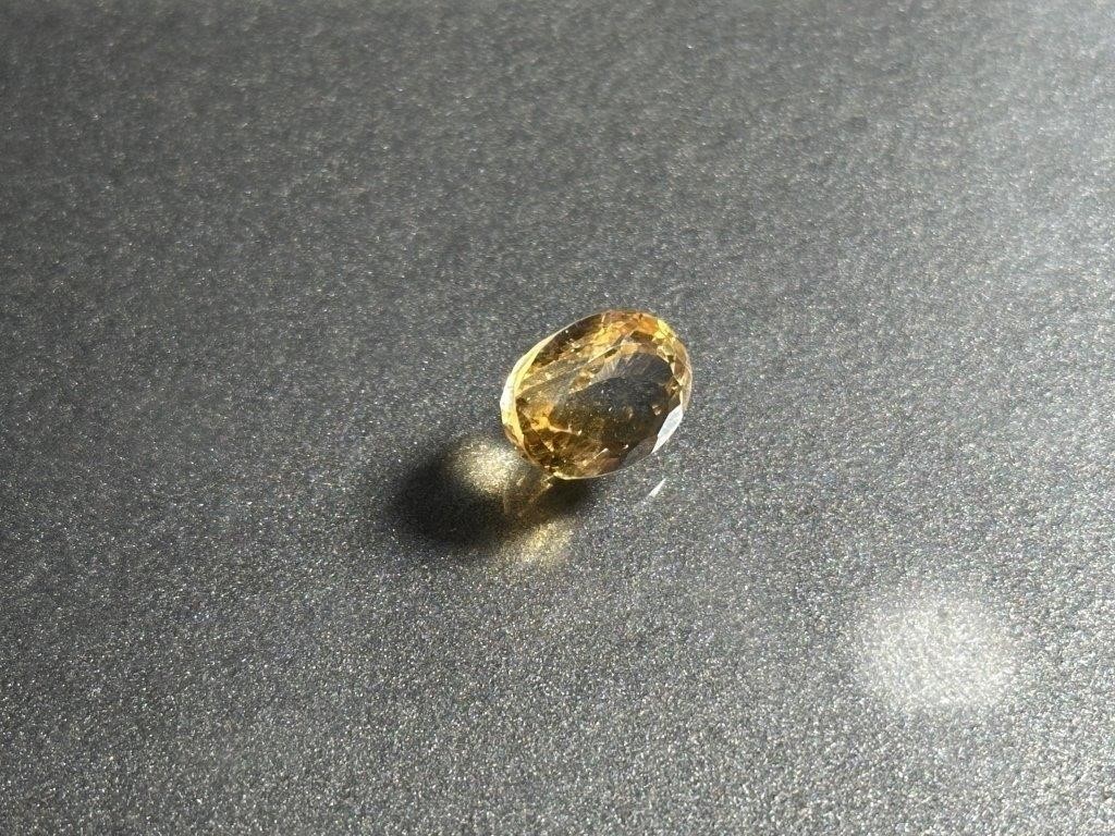 Certified 9.50 Cts Oval Cut Natural Citrine