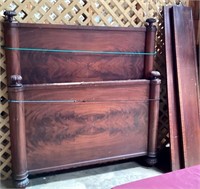 Gorgeous Antique Mahogany Bed, Burled