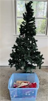 6' Christmas Tree and Christmas Bin Lot