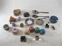 Piano Music Box, Stone Croquet Balls, & Miniatures