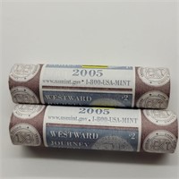 2 ROLLS 2005 P & D BISON NICKELS US MINT