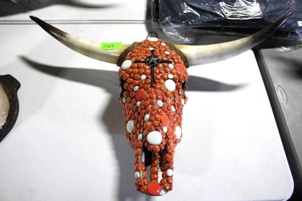 Decorated Steer Skull w/Horns