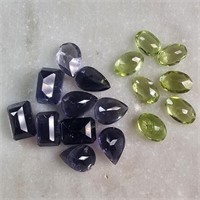 10 Ct Faceted Small Sizes Peridot & Iolite Gemston