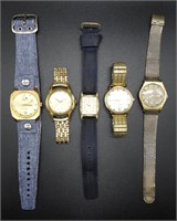 (5) VINTAGE MEN'S WRIST WATCHES