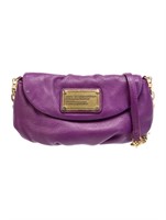 Marc Jacobs Purple Lthr Chain-link Crossbody Bag