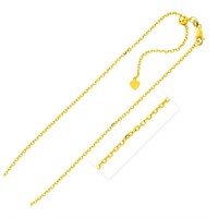 Sterling Silver Yellow Tone Adjustable Cable Chain