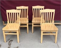 Set of Sturdy Wooden Dining Chairs