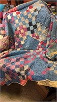 Handmade tattered quilt