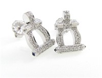 18K Phillipe Charriol Sapphire, Dia Stirrup Earrin