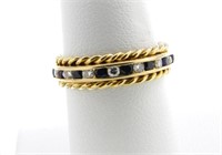 Tiffany & Co. 18K YG Sapphire, Diamond Band Ring