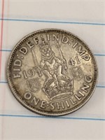 1941 Great Britain One Shilling Silver
