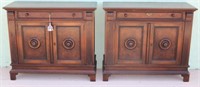 PAIR WALNUT SIDE CABINETS, BERKEY & GAY, PEGGED