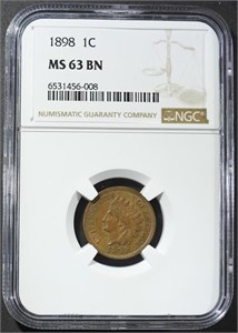 1898 INDIAN HEAD CENT NGC MS-63 BN