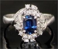 Platinum 1.48 ct Brilliant Sapphire & Diamond Ring