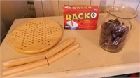 Games: Dominoes - Racko - wood chinese checkers