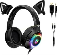 Cat Ears Headphones  TCJJ Gaming Headset