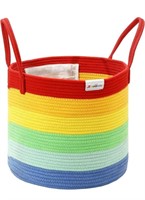 Zooawa Rainbow Storage Cotton Rope Baskets for