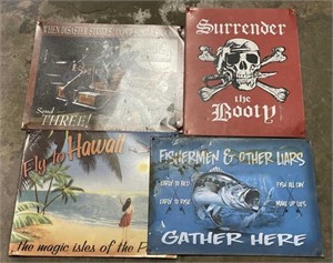 (N) 4 Metal Signs (bidding on one times the
